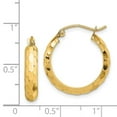 thumbnail image 2 of 14k Solid Yellow Gold Sparkle-Cut Hoop Earrings 21.2mm long Hoop Earring for Women - 1.7 Grams, 2 of 2
