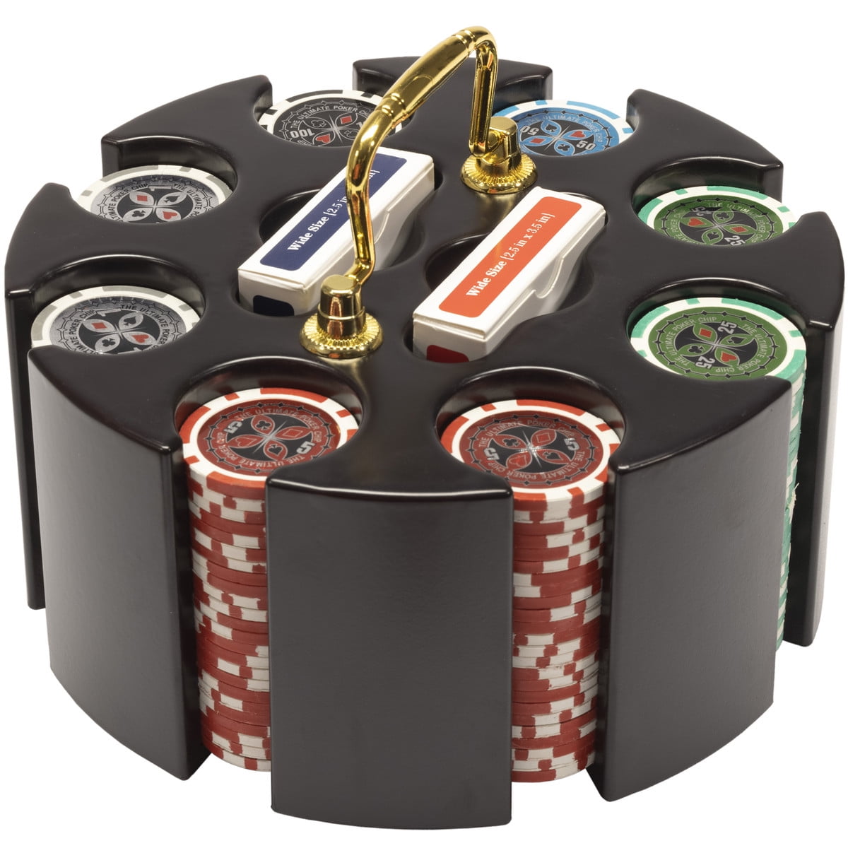 200 14 G Ultimate Poker Chips & Wooden Carousel Set