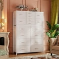 thumbnail image 3 of CRXX 57“H Tall Dresser for Bedroom with 16 Drawers,Fabric Dressers & chests of Drawers for Bedroom,Large Dresser for Closet,Sturdy Metal Frame & Wood Top,Entryway, Hallway-White, 3 of 10
