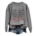 thumbnail image 1 of WEAIXIMIUNG Robe Sweat-Shirt avec Poches Sweat-Shirts Maxi Day Col Rond Femmes Manches Longues Imprimé Graphique Lettre Pull Sans Capuche Blouse Top, 1 of 4