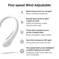 thumbnail image 4 of Ventilador eléctrico Irfora Ventilador de 5 velocidades, pantalla Digital portátil sin hojas, cuello colgante, 2600mAh, aire acondicionado perezoso de gran capacidad, ventilador pequeño de mano USB Irfora Ventilador eléctrico, 4 of 7