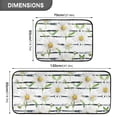 thumbnail image 4 of Dailycode 2 Pcs Kitchen Rug Set Non Slip Absorbent Soft Floor Mats for Kitchen Bathroom Daisy Flower on Black White Stripes 19.7"x27.6"+19.7"x47.2", 4 of 7