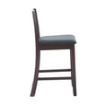 thumbnail image 4 of Linon Torino 25" Soho Ladder Back Indoor Wood Counter Stool, Merlot/Dark Brown Faux Leather, 4 of 10