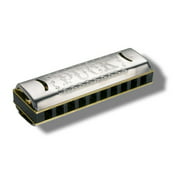 Angle View: Hohner Puck Harmonica in Chrome - Key of G