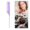 thumbnail image 4 of Peine de cola de de dientes finos Peines de burla resistentes al calor para cabello de mujeres / hombres niñas púrpura Yuyangstore peines cola de rata, 4 of 8