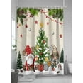thumbnail image 5 of Fsddascl Christmas Gnomes Shower Curtain Set - 72" x 78" Washable Bathtub Curtain with 12 Hooks, Rustic Xmas Tree Snowflake Pine Needle Waterproof Fabric Stall Shower Curtains for Bathroom/Bathtub, 5 of 6