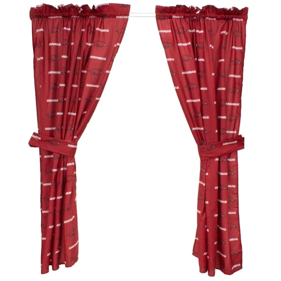 Arkansas Razorbacks 100% Cotton, 63" Curtain Panels, Set of 2