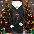 thumbnail image 5 of Aimik Plus Size Hooded Top for Women Fall Winter Thick Fleece-Lined Warm Base Layer Sweatshirt Loose Fit Long Sleeve Hooded Top, 5 of 6