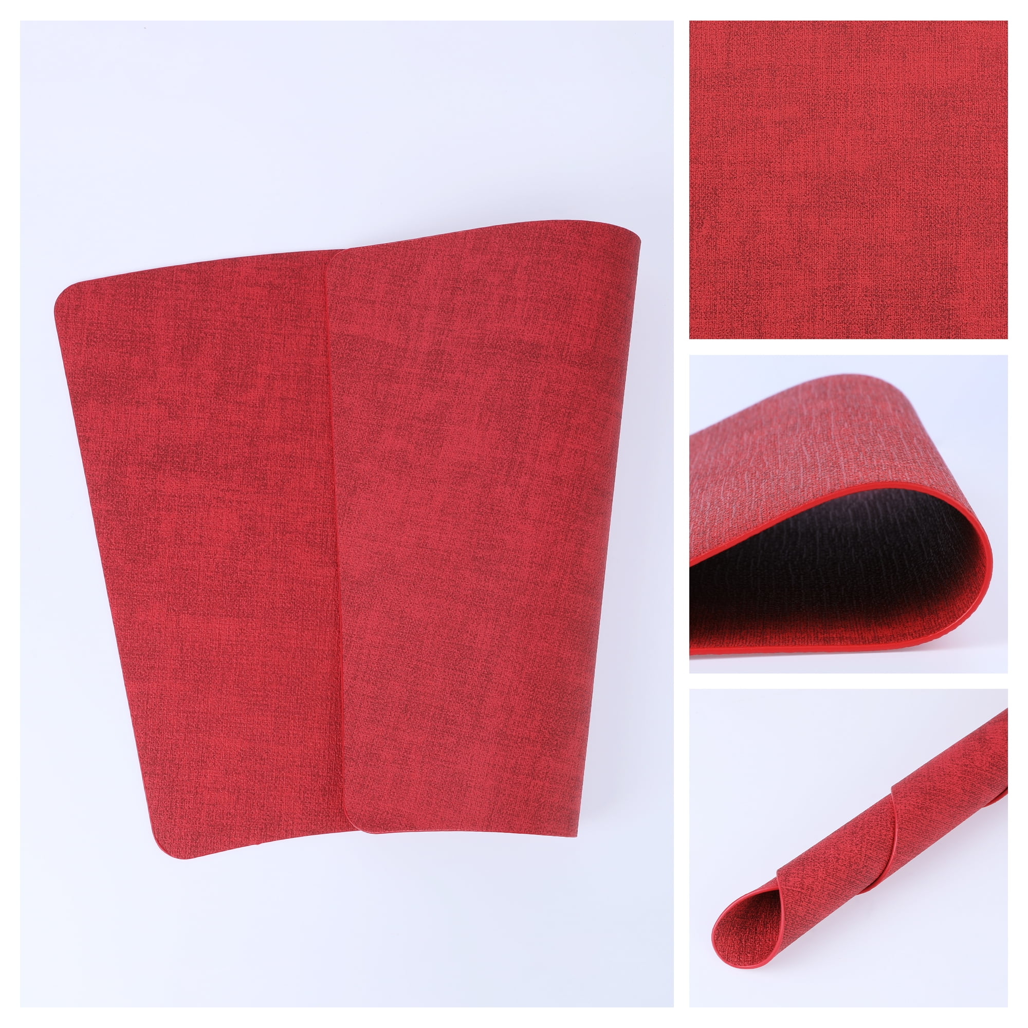 Unique Bargains Placemats for Dining Table Decor Heat Resistant Placemats 6pcs Red