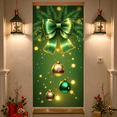 thumbnail image 4 of Decorative Design Christmas Banner Gold Ornaments Green Bow for Holiday Decoration Festive Party Indoor Celebration, 4 of 9