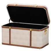 Baxton Studio Brenner Transitional Storage Trunk, Brown
