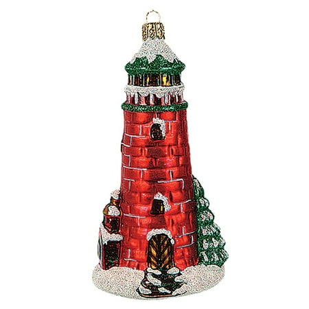 red lighthouse polish mouth blown glass christmas ornament tree decoration - Christmas Lighthouse Decorations red lighthouse polish mouth blown glass christmas ornament tree decoration - Christmas Lighthouse Decorations