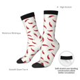 thumbnail image 6 of Honeii Chili Print Adult Socks,Crew Socks,Casual Calf Socks,Daily Wear Socks for Men & Women, Perfect for Sports, Casual and Everyday Use, 6 of 6