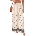 thumbnail image 2 of Women'S Wide Leg Palazzo Pants Boho Floral Trousers Flowy Beach Vacation Clothes Resort Wear Color XXL, 2 of 9