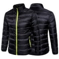 thumbnail image 1 of Men‘s Autumn And Winter Stand Collar Slim Fit Zipper Padded Jacket With Pockets, 1 of 6