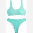 thumbnail image 6 of Swimsuits for Women,Women's Bikini Solid Set Swimsuit Two Piece Filled Soild Swimwear Beachwear Green M(M), 6 of 9