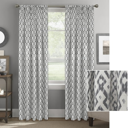 better home and gardens ikat lattice window curtain panel walmart com