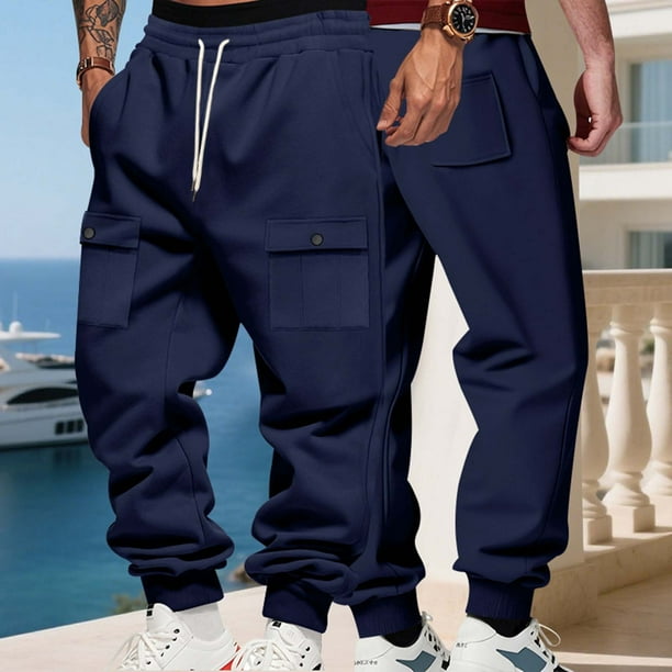 Ceisia Men's All-Season Solid Color Workwear Gift Sweatpants - Elastic Waistband Drawstring Pocket Oversized Comfort Pants