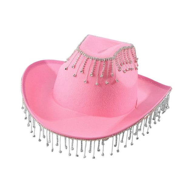 Sombrero de vaquero occidental para mujer, accesorios de disfraz, sombrero de Jazz, tocado para playa Rosa