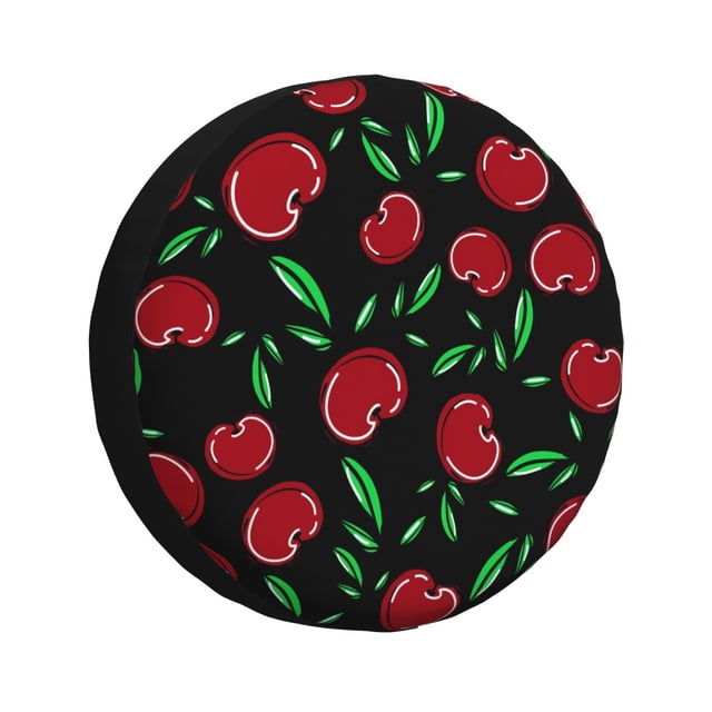 Fotbe Cherry Funda de Llanta de Repuesto con Estampado, Engrosada, Ajuste Universal para Jeep, Remolque, RV, SUV, Camión-16 inch