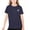 03 Navy, variant on Freshbabe Children's Solid Color Printed Casual Loose Top Girls' Round Neck Fashion Short Sleeve T-Shirt