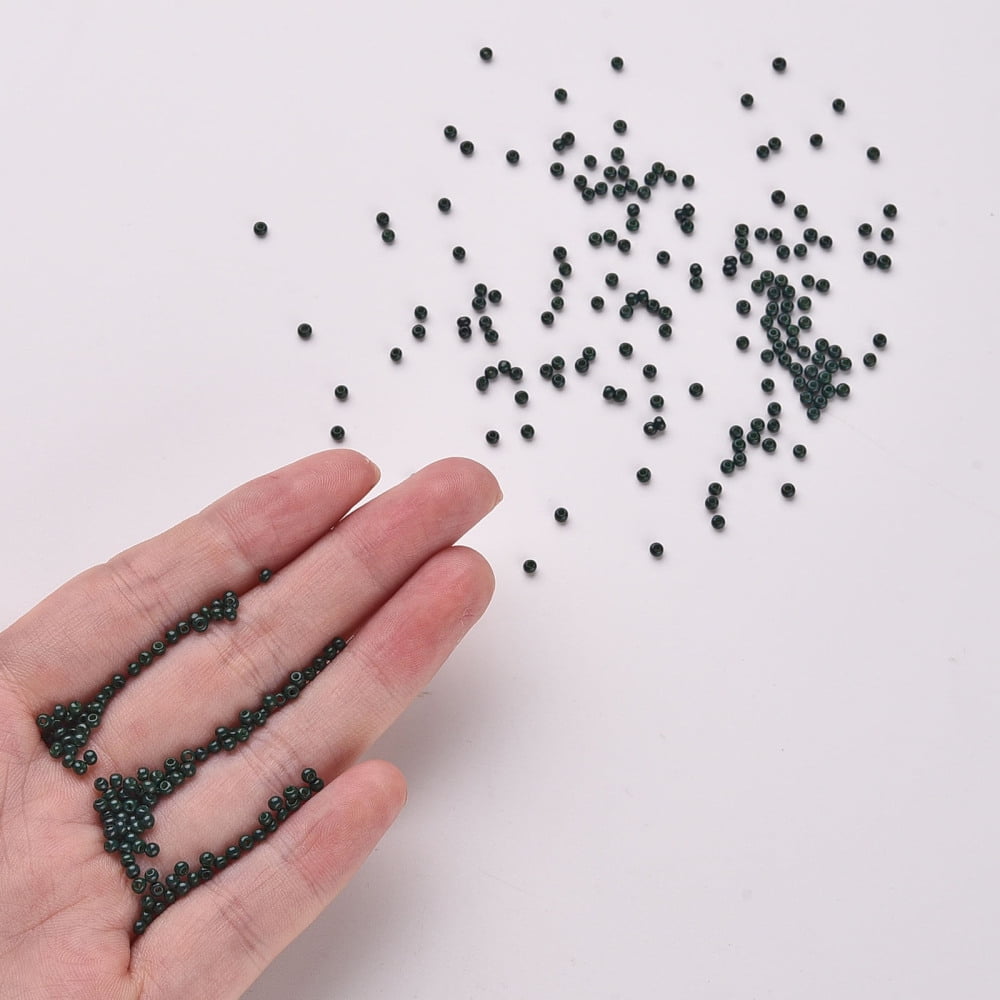 11/0 FGB Grade A Round Glass Seed Beads Baking Paint Dark Green 2.3x1.5mm Hole: 1mm 48500pcs/pound