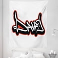 thumbnail image 1 of David Tapestry, Modern Wall Writing Typography Boys Birthday Theme Scribbling Name, Fabric Wall Hanging Decor for Bedroom Living Room Dorm, 5 Sizes, Vermilion White, by Ambesonne, 1 of 1