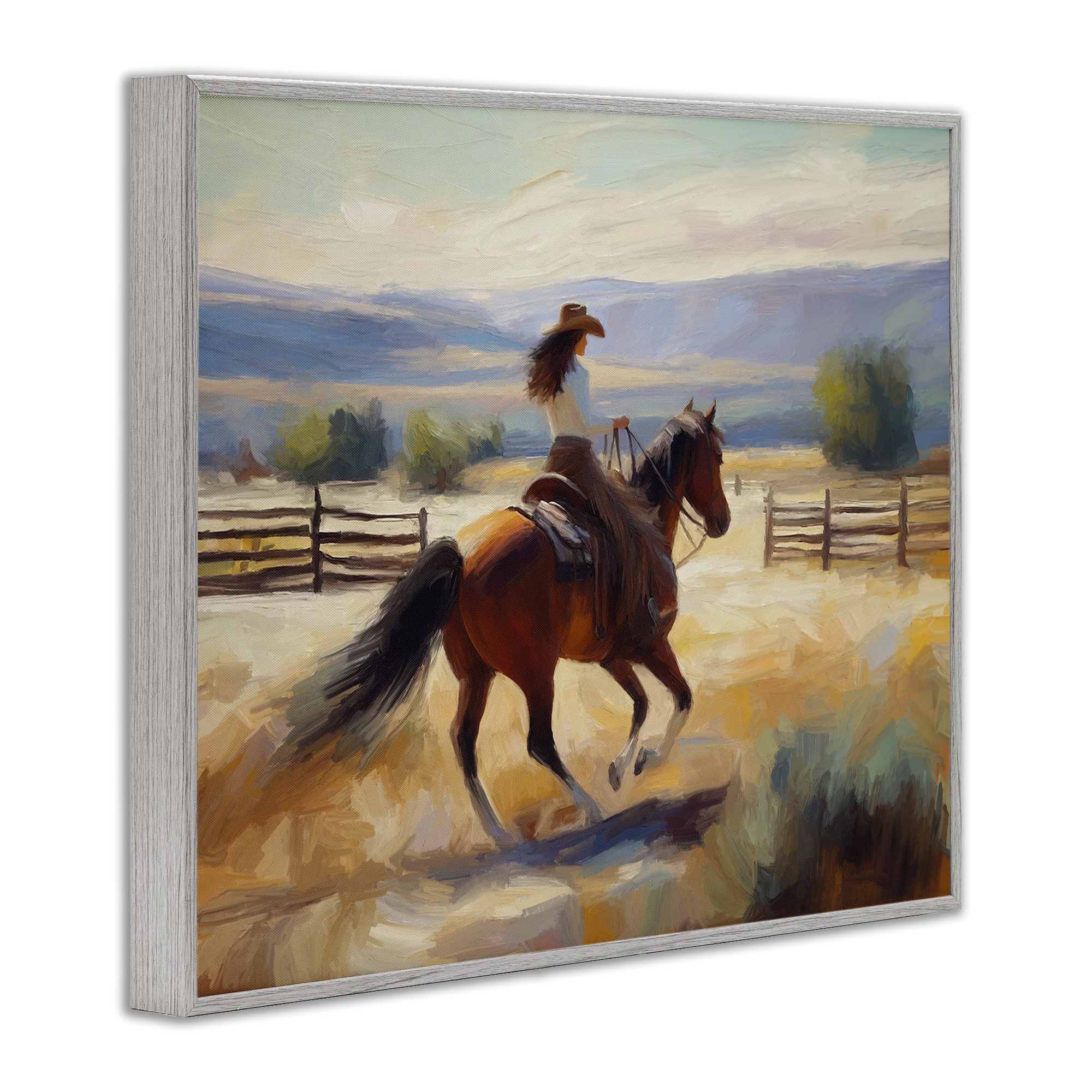 Stupell Industries Ride Like The Wind Landscape Painting Gray Framed Art Print Wall Art, 20 x 16