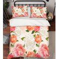 thumbnail image 3 of 3D Floral Hoja Rosa Rosa Funda de edredón Set Ropa de cama Set Funda de edredón Funda de almohada 216, 3 of 3