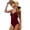 Wine, variant on CHGBMOK Womens One Piece Swimsuits Tummy Control Front Cross Cutout Bathing Suits Ruched Slimming V Neck Swimwear