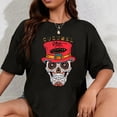 thumbnail image 1 of Playera de Mujer 100% Algodón Calavera de Azúcar y Sombrero Cozumel México, 1 of 7