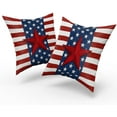 thumbnail image 2 of 4th of July Pillow Covers Set of 2-18"x18" Patriotic American Flag Square Throw Pillowcases for Bed Sofa Couch- Memorial Day USA Stars Double Sided Cushion Covers for Holiday Decor, 2 of 6