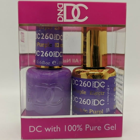 DND - DC Duo Soak off Gel & Matching nail polish, #260 - Electric Purple