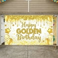 thumbnail image 6 of Glittery Happy Golden Birthday Banner Star-themed Golden Birthday Banner Balloon Decorated Dripping Design Celebration Banner for Birthday Party Anniversary Celebration Indoor Decoration, 6 of 9