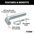 thumbnail image 2 of CURT 21581 Trailer Hitch Pin & Clip, 5/8-Inch Diameter, Fits 2 or 2-1/2-Inch Receiver, 2 of 5