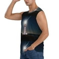 thumbnail image 3 of Fotbe Men's Peggy's Cove Lighthouse Print Men's Sleeveless Muscle Tank Tops Casual T-Shirts for Gym Workout Beach-XX-Large, 3 of 8