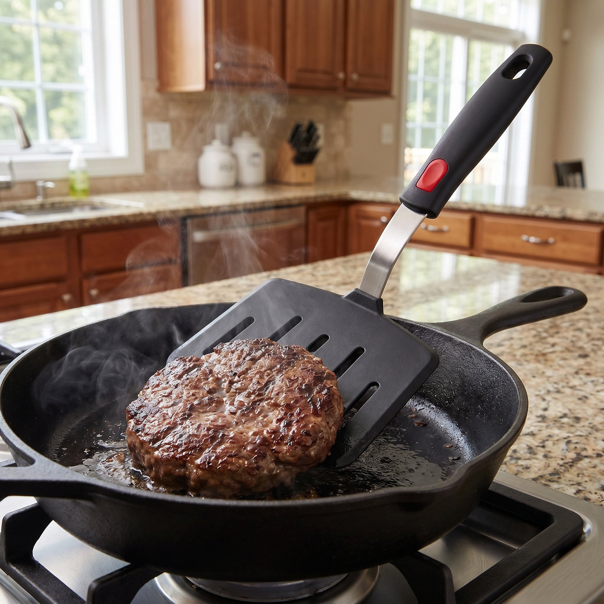 Unique Bargains Durable Heat-Resistant Dishwasher Safe Spatula Utensil Black 10.8" x 6"