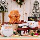 thumbnail image 5 of Decoraciones navideñas Caja de galletas con forma de hombre de jengibre Caja de dulces de Papá Noel Caja de hojalata con forma de muñeco de nieve de dibujos animados, 5 of 6