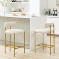 thumbnail image 6 of JURANYAZHU Bar Stools Set of 2 Chairs 26" High,with Back and Footrest,Metal Frame Linen Fabric for Kitchen Island Counter, Bistro, Coffee Shop,Beige, 6 of 6