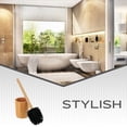 thumbnail image 4 of Mustard Yellow Toilet Brush and Holder Set with Natural Bamboo Handle - Durable, Elegant Bathroom Accessory for a Clean Home, 4 of 7