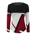 thumbnail image 4 of Jewelreauty Women Patchwork Long Sleeve Shirts Geometric Round Neck Casual Tops Pullover Tunic Tee Blouses (XL, Red), 4 of 8