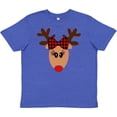 thumbnail image 3 of Inktastic Cute Girl Reindeer with Buffalo Plaid Bow Youth T-Shirt, 3 of 5