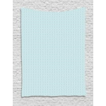 Vintage Blue Tapestry, Nested Square Shapes with Round Edges Accompanied by Little Dots, Wall Hanging for Bedroom Living Room Dorm Decor, 60W X 80L Inches, Baby Blue and White, by Ambesonne