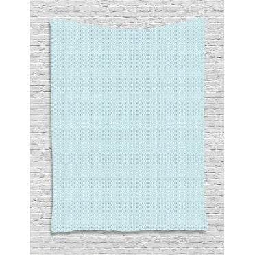 Vintage Blue Tapestry, Nested Square Shapes with Round Edges Accompanied by Little Dots, Wall Hanging for Bedroom Living Room Dorm Decor, 60W X 80L Inches, Baby Blue and White, by Ambesonne