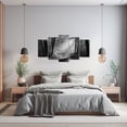 thumbnail image 5 of ZHONGYUTONG Black and White Forest Wall Art 5 Pieces Forest Sunshine Tree Painting Nature Landscape Canvas Prints for Living Room Office Bedroom Framed (12"x16"x2 12"x24"x2 12"x32"x1), 5 of 6