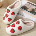 thumbnail image 5 of Winter Strawberry Cotton Slippers, Cozy Plush Warm Slip-on House Shoes for Women's Men's Household Bedroom Slippers (36-37), 5 of 10