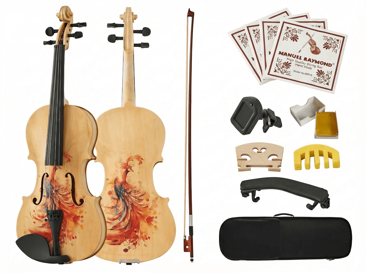 Professional 4/4 Full-Size Violin - Premium Sound, Durable & Lightweight Design with Complete Accessories, Exquisite Handcrafted Finish, Ideal Unique Gift for Musicians