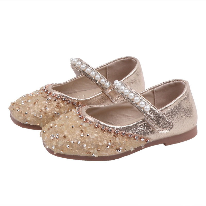 TIMATEGO Toddler Baby Girls Dress Shoes Ballet Sparkle Wedding Party Princess Mary Jane Ballerina Flats Shoes for Girls 
