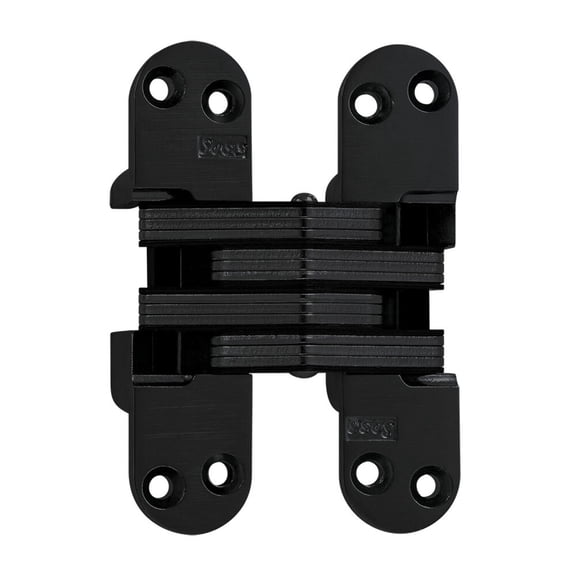 SOSS 218US19 218 Invisible Hinge 4-5/8 US19 218 Series 4-5/8 Invisible Hinge 1-3/4 Minimum Door Thickness Black E-Coated