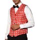 thumbnail image 4 of Chaleco sin mangas de ajuste slim para hombres, patrón de lunares, color rojo M, 4 of 5